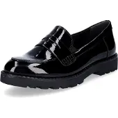 Tamaris Damen Slipper schwarz Lack
