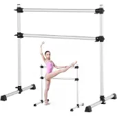 Vevor Ballettstange Tanzstange freistehende Doppelstange (136 kg belastbar), höhenverstellbare (170-1165 mm) Stretchstange aus Aluminium für Ballett, Gleichgewichtstraining, Entspannungsübungen