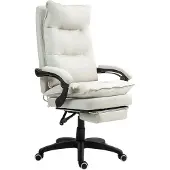 Vinsetto Bürostuhl mit 6 Punkt Massage, ergonomischer Gaming Sessel, Cremeweiß