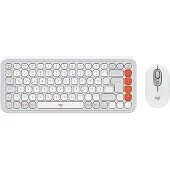 Logitech POP Icon Combo, Kabellos, Bluetooth, Scherenschalter, QWERTZ, Weiß, Maus enthalten
