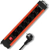 REV SupraLine Steckdosenleiste 6-Fach - mit Schalter, 2,4m Kabel, Kupfer