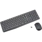 Logitech MK235, Volle Größe (100%), Kabellos, RF Wireless, AZERTY, Grau, Maus enthalten
