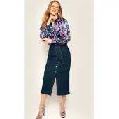 Freebird Sidney Skirt Mid Blue Größe: XL | Midiröcke Outlet | Damen | Blau