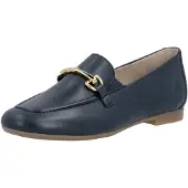 Remonte Loafer , Damen, Gr. 42, Textil, nachtblau, Leder, unifarben, Schuhe Loafer, Slipper, Schlupfschuh, Spangenschuh mit kleinen Stretcheinsätzen