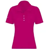 Trigema Poloshirt "Poloshirt aus Baumwolle mit Kristallsteinen", Damen, Gr. 3XL, pink (magenta), Single Jersey, 100% Baumwolle, Basic, lang, ohne Ausschnitt, Shirts Poloshirt