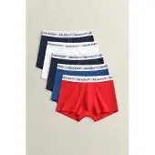 Gant Boxershorts "Boxershort 5er Pack", Herren, Gr. L, bunt (schwarz, blau, rot, weiß), Obermaterial: 95% Baumwolle CO. 5% Elasthan EL., Unterhosen Boxershorts