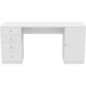 Merax Schreibtisch 155x45x74 cm Weiß 4 Schubladen Ablage Keramikgriffe