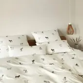 Elegante Mako Satin Bettwäsche Donkey offwhite Kissenbezug einzeln 40x80 - weiß;beige