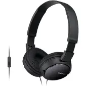 Sony MDR-ZX110AP faltbarer Bügelkopfhörer mit Headsetfunktion, Schwarz, Mit Mikr