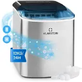 Klarstein Eiswürfelmaschine Klein, 2,1L Eiswürfelbereiter, Eiswürfelmaschine für 12 kg Kleine & Große Eiswürfel, Schnelle Mini-Eiswürfelmaschine, Eiswürfelbereiter Selbstreinigend