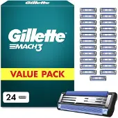 Gillette Mach 3 Klingen Herren, 24 Original Rasierklingen, Blau