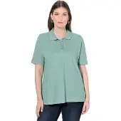 Ulla Popken Damen Poloshirt helles moosgrün 46+