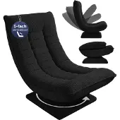 Casaria Sessel Aberdeen Schwarz Cord 5fach verstellbar 360 Grad drehbar klappbar
