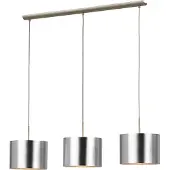 Eglo Hängelampe Saganto, Pendelleuchte Esstisch, Deckenlampe hängend, Stahl in nickel-matt, Kunststoff in silber, E27 Fassung