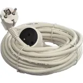 Perel Verlängerungskabel 10 m weiß- 3g1.5 Pin Masse (wit)