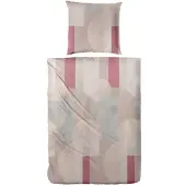 PRIMERA Feinbiber Bettwäsche 155x220 Streifen Punkte beige silber 173096-72
