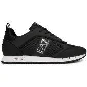 Emporio Armani EA7 Sneaker aus Mesh mit Logo, Schwarz 44 EU