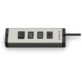Ehmann 0601x04032031 Multilader Steckdosenleiste, Aluminium, 4X USB-A + 1x USB-C