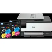 HP OfficeJet Pro 8124e + 2 schwarze Patronen + 2 Farbpatronen