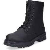 Rieker Schnürboots , Damen, Gr. 42, schwarz (schwarz, uni), Nubuklederimitat, unifarben, Schuhe Schnürboots, mit kräftiger Profilsohle, Topseller