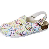 WEEGER -Clogs m. Fersenriemen weissGraffiti 44