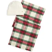 Ralph Lauren für Damen. 454P23529002 Set aus rotem Strickschal und Strickmütze (OSFA), Beige, Wolle, Klassisch