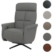 Mendler Relaxsessel HWC-L10, TV-Sessel Liegesessel, Liegefunktion drehbar, elektrisch verstellbar grau