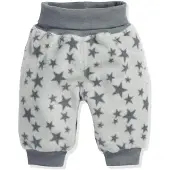 Playshoes Unisex Kinder Fleece-Pumphose Baby-Hose, Grau Sterne, 68