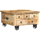 vidaXL Couchtisch Raues Mangoholz 70x70x40 cm