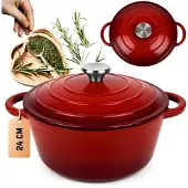 Hage Gusseisen-Topf emailliert 24 cm 4 l, Rot