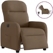 vidaXL Relaxsessel Elektrisch Braun Stoff