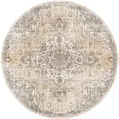 FRAAI Orientteppich Rund | Leyla Medaillon Taupe | Ø 120cm | Taupe | Rund