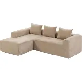 HOMCOM Ecksofa mit Chaiselongue, 242 cm, rahmenloses Cloud-Sofa in L-Form Beige