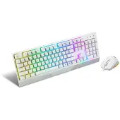 MSI S11-04DE305-CLA, Kabelgebunden, USB, Mechanischer Switch, QWERTZ, RGB-LED, Weiß