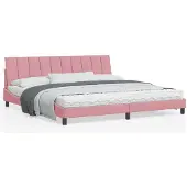 vidaXL Bettgestell ohne Matratze "Hanko" Rosa 200x200 cm Samt