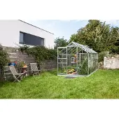 Vitavia Gewächshaus "Venus 6200", silber (silberfarben), B:195cm H:197cm T:321cm, Gewächshäuser, Gewächshaus, Alu-Profile, aus 3 mm Sicherheitsglas