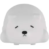Emos Aufladbares Nachtlicht Eisbär, Akku-Kinderlampe mit schlafendem Bär, 3 Lichtmodi, Warmweiß/Mehrfarbig, 30 Min Timer, inkl. USB-Kabel, weiß, P3325