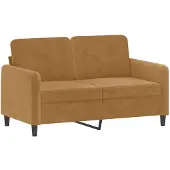 vidaXL 3-tlg. Sofagarnitur mit Kissen Braun Samt