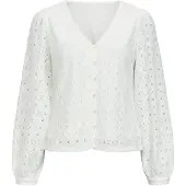 Object V-ausschnitt Puffärmel Bluse Weiß M