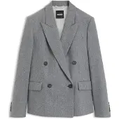BOSS Zweireihiger Regular-Fit Blazer aus meliertem Flanell Grösse 44