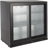 GastroHero Barkühlschrank ECO 230 mit Schiebetüren schwarz, LED Beleuchtung, unterbaubar