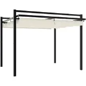 vidaXL Gartenpavillon mit ausziehbarem Dach Creme 3x3 m Aluminium