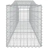 vidaXL Gabione mit Hochbogen 400x50x60/80 cm Verzinktes Eisen