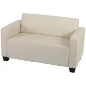 Mendler Modular 2er Sofa Couch Lyon Loungesofa Kunstleder 136cm creme