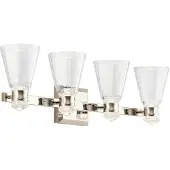 Kichler Kayva LED Wandleuchte 4-fach Poliertes Nickel Klar facettiert IP44