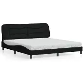 vidaXL Bett mit Matratze "Hvar" Schwarz 180x200 cm Stoff