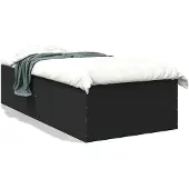 vidaXL Bettgestell Schwarz 90x200 cm Holzwerkstoff