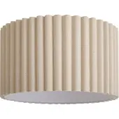 QAZQA Japandi Leinen-Lampenschirm Beige 35/35/20 - Scalloped Single