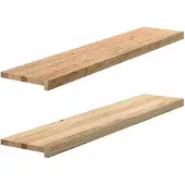 vidaXL Fensterbänke 2 Stk. Unbehandelt 120x25x2 cm Massivholz Eiche
