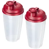 Westmark 2 Mix- und Schüttelbecher/Dressingshaker mit Mess-Skala, herausnehmbare